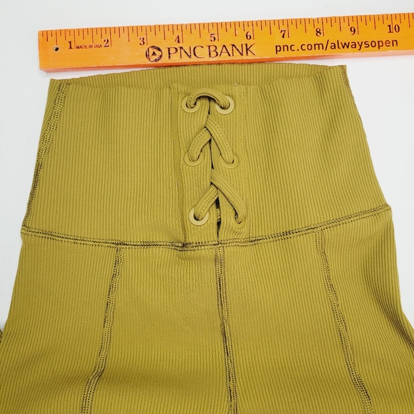 Aerie Offline Leggings Real Me 7/8 Women's Green Small Gym Running Ribbed Casual - Picture 6 of 10